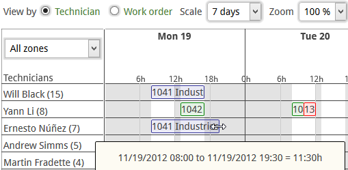 Service order software - Screenshot - Planning